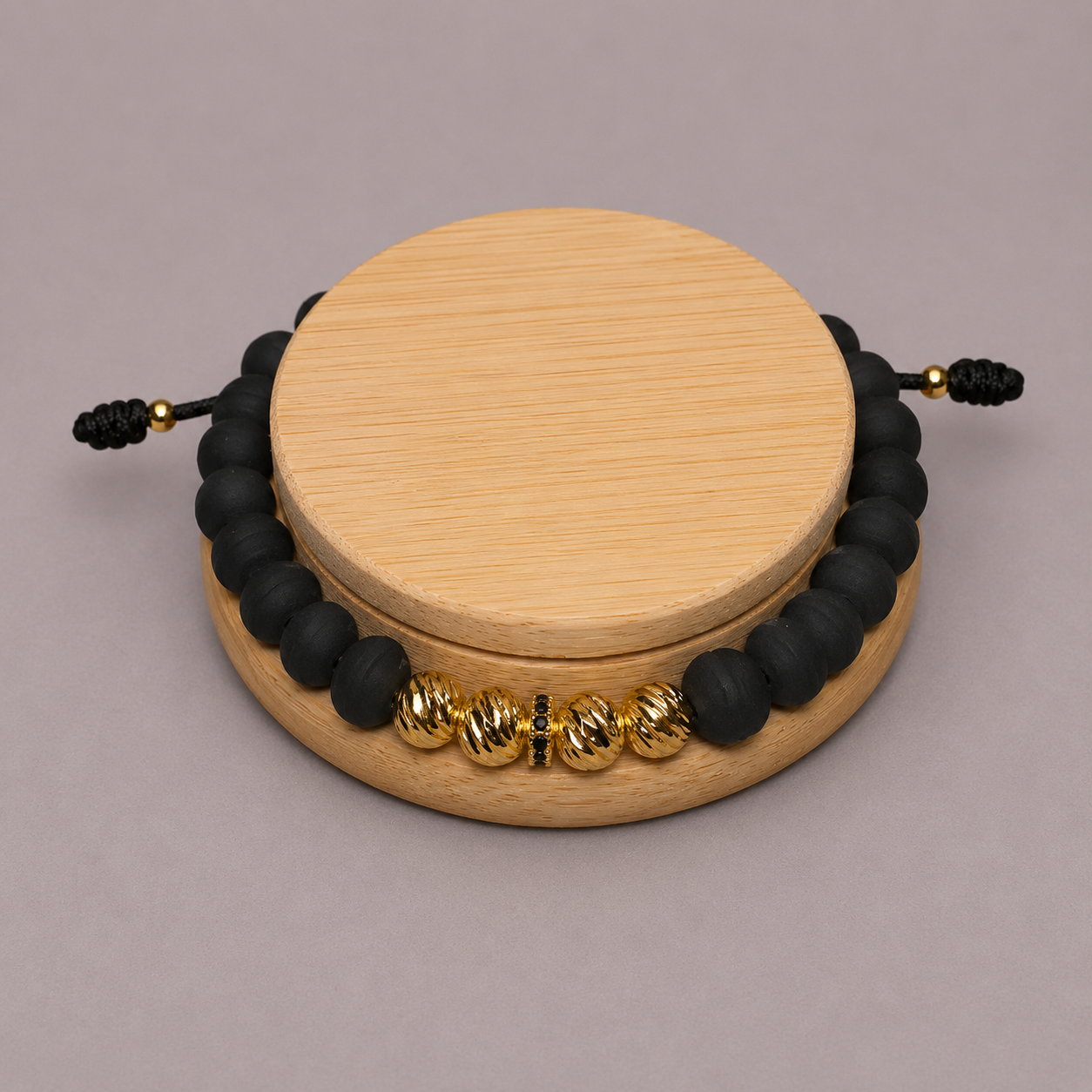 Pulsera Tejida Negra Ron