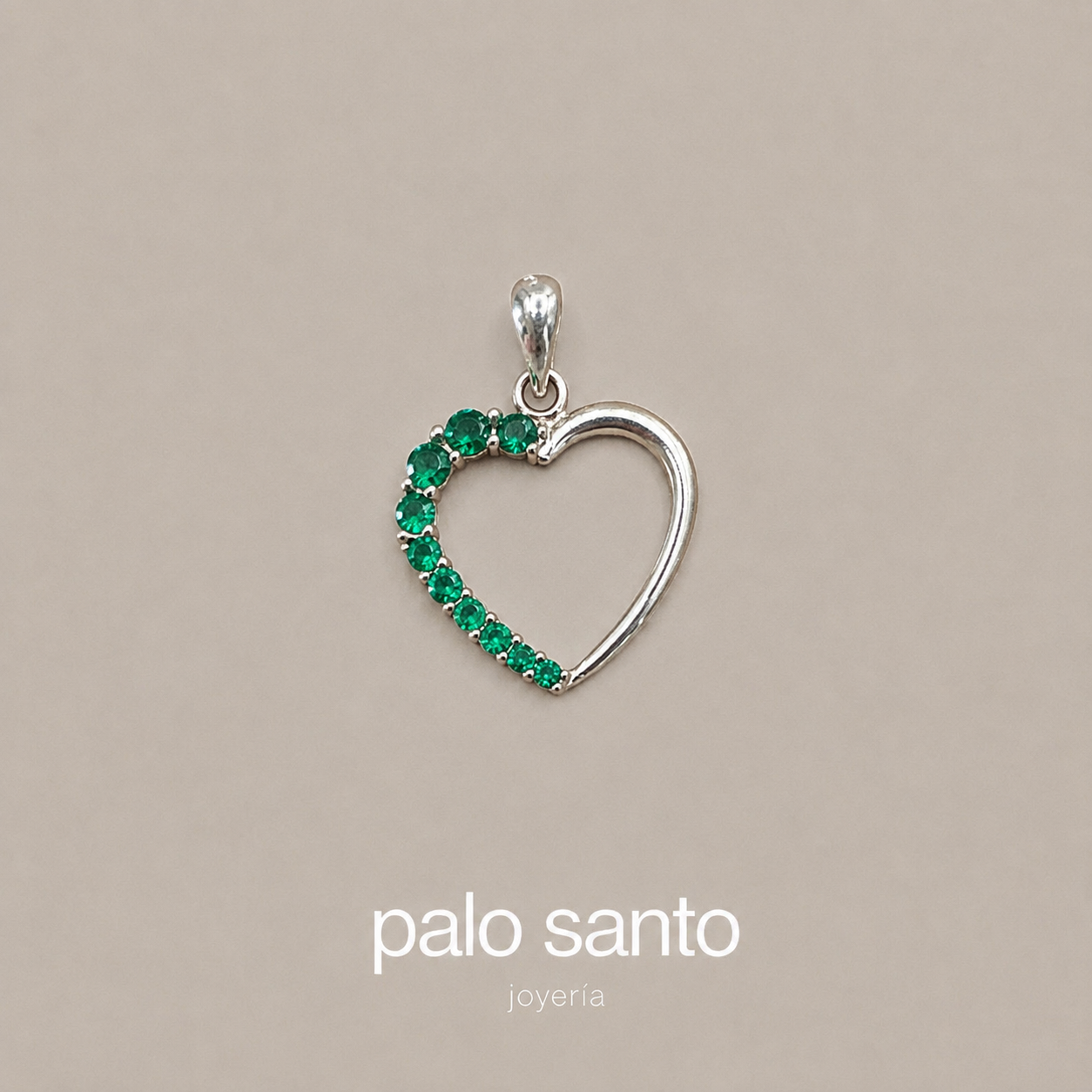 Dije Corazón Con Circones Verdes