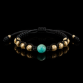 Exclusiva Pulsera Tejida Con Morralla De Esmeralda