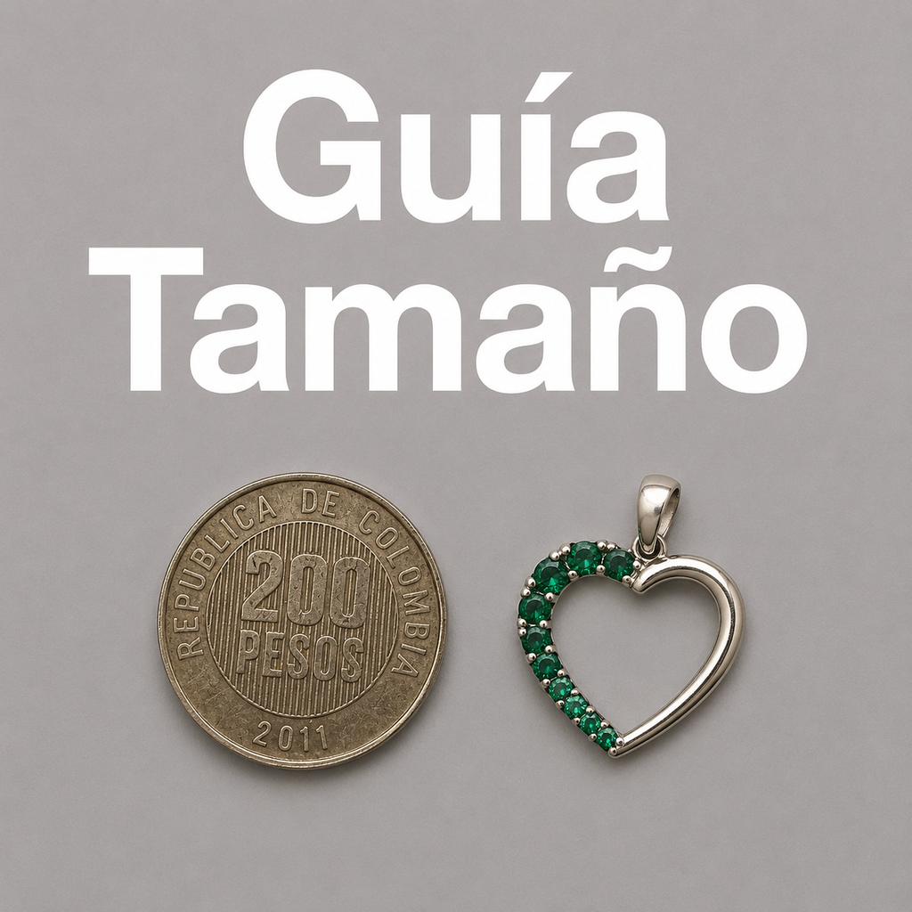 Dije Corazón Con Circones Verdes