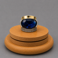 Anillo Mujer Circón Azul