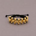 Anillo tejido triplecarril diamantado 3mm y 4mm