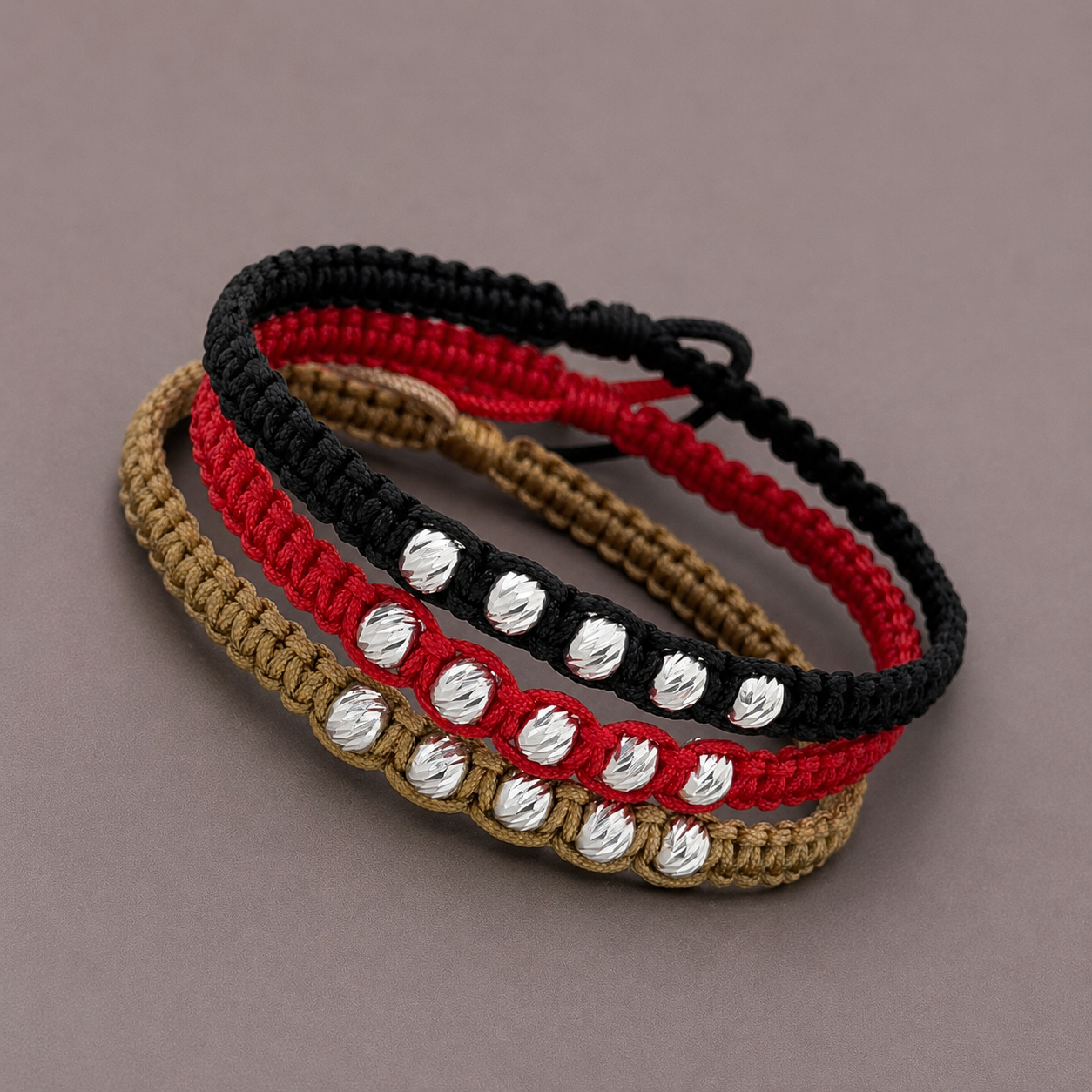 Pulsera Tejida Cinco Balines #4