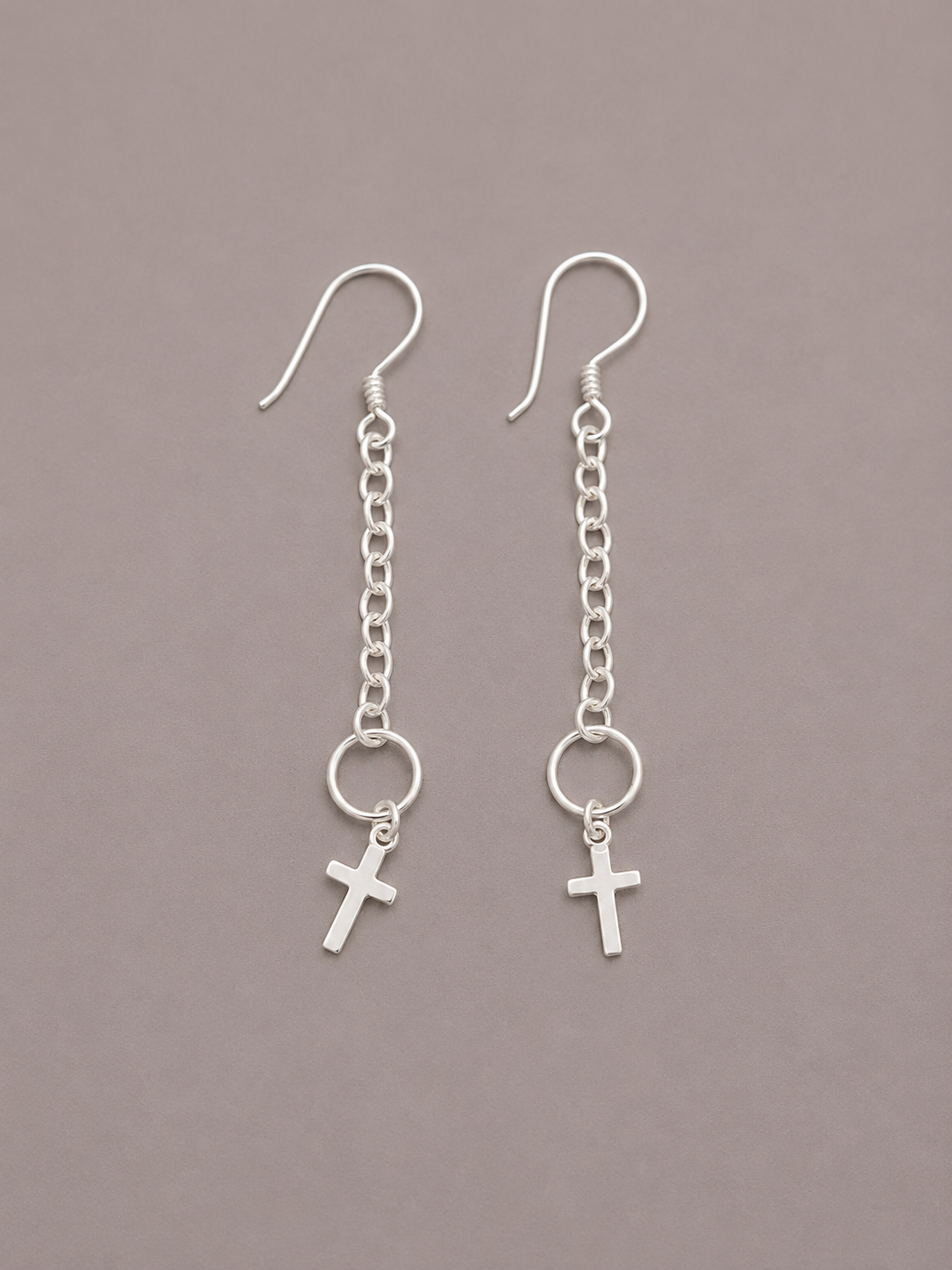 Aretes cruz colgantes