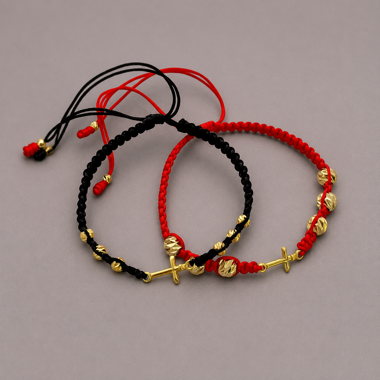 Pulseras Tejidas Cruz Diamantado