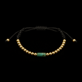 Exclusiva Pulsera Tejida Con Morralla De Esmeralda