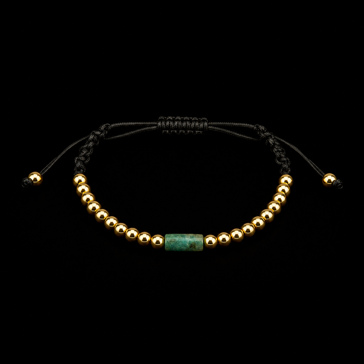 Exclusiva Pulsera Tejida Con Morralla De Esmeralda
